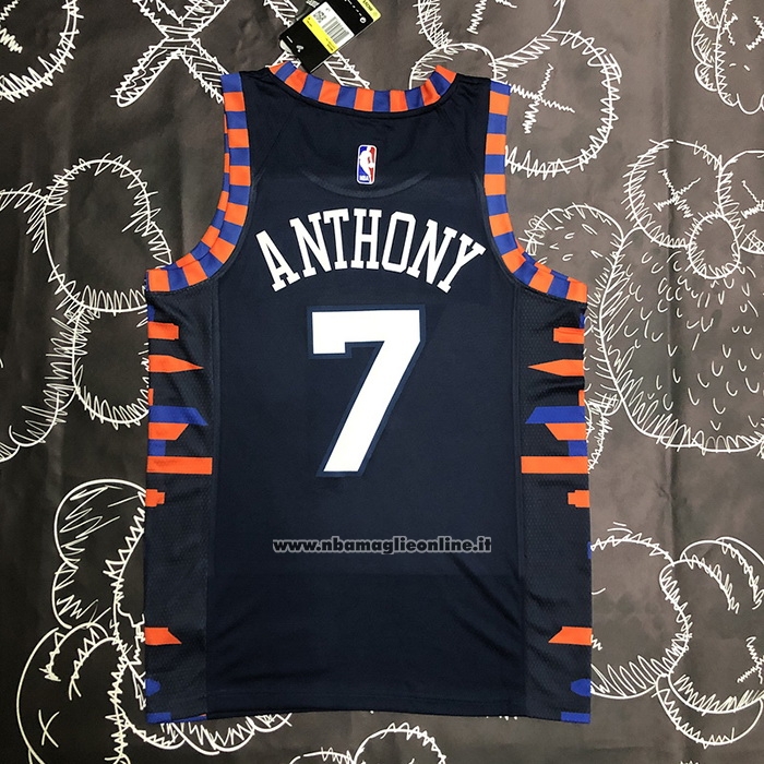 Maglia New York Knicks Carmelo Anthony #7 Citta Edition 2019-20 Blu